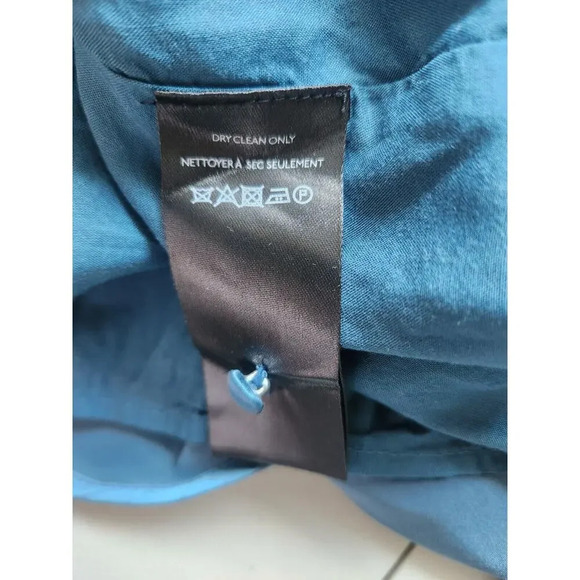 NWD By Anthropologie Mock-Neck Draped Silk Dress Size 8 Slate #GC212 - Picture 13 of 14